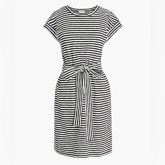 J. Crew Dresses & Skirts - J. Crew Short Sleeve Striped Tie Waist T-Shirt Dress, small